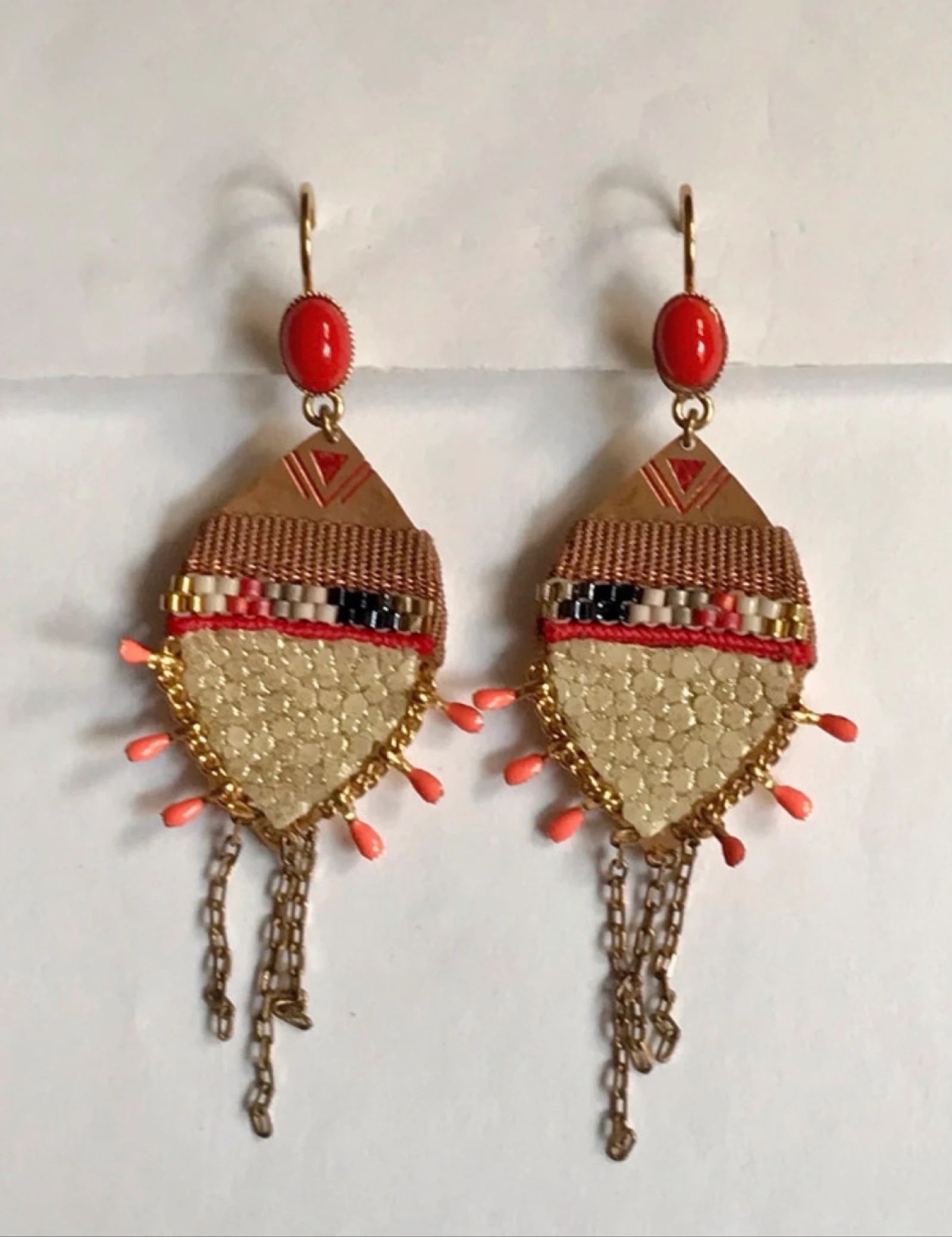 Golden satellite earrings – photo 2